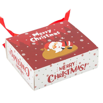 Cutie de Crăciun cu sertar și fundă satinată - roșu (set 25 buc)