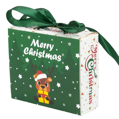 Cutie de Crăciun cu sertar și fundă satinată - verde (set 25 buc)