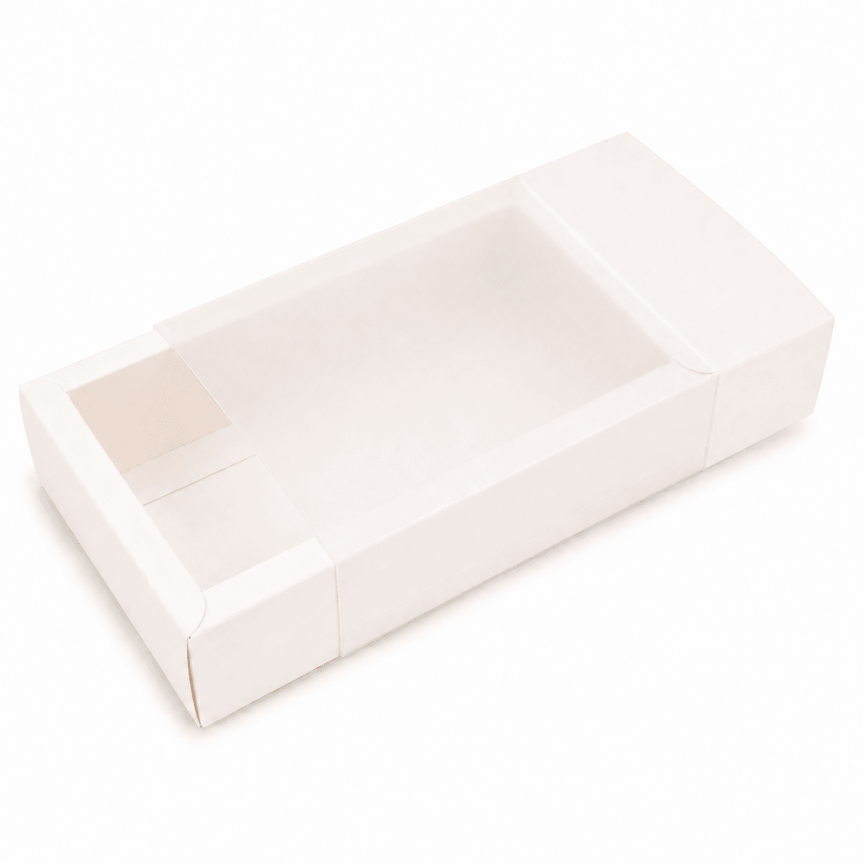 Cutie din hârtie cu fereastră mată - alb (set 50 buc)