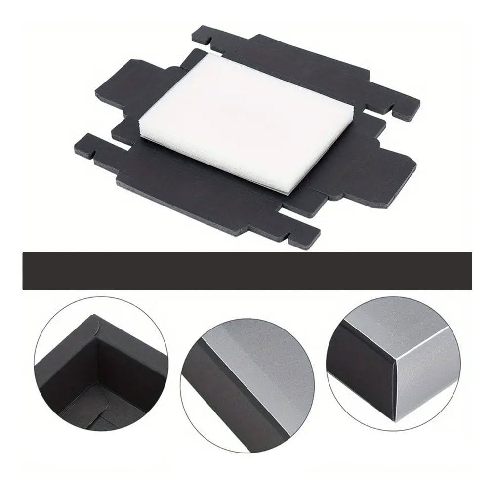 Cutie din hârtie cu fereastră mată - negru (set 50 buc)