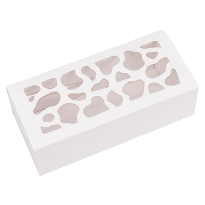 Cutie dreptunghiulară cu fereastră asimetrică - alb (set 50 buc) - 6x13x4cm