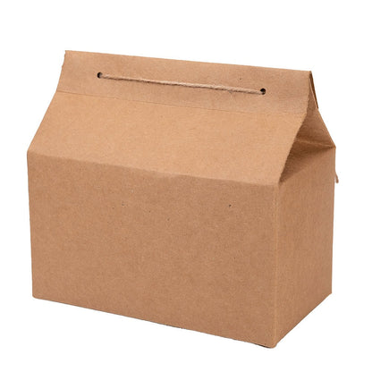 Cutie dreptunghiulară cu mini fereastră și sfoară pentru închidere - kraft (set 50 buc)