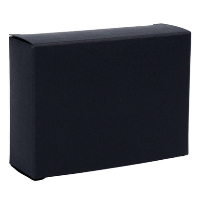 Cutie dreptunghiulară din hârtie cu fereastră ovală - negru (set 50 buc)