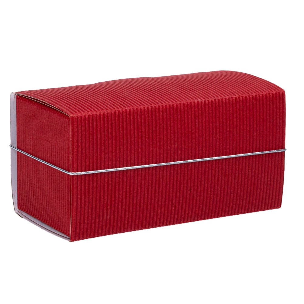 Cutie dreptunghiulară din hârtie cu fereastră și sfoară - roșu (set 25 buc) 14x6.5x7