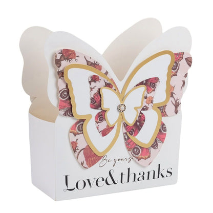 Cutie dreptunghiulară pentru flori model fluture - roșu (set 10 buc)