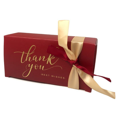 Cutie hârtie cu fundă Thank you 14x7x4.5cm - roșu (set 50 buc)