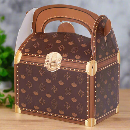 Cutie hârtie cu mâner tip geantă - maro (set 25 buc) - 11x14x7cm