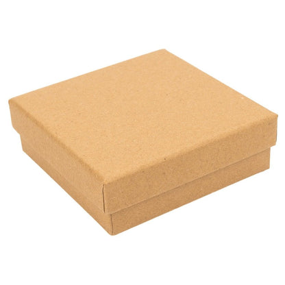 Cutie hârtie kraft pentru bijuterii cu suport negru în interior (set 10 buc)