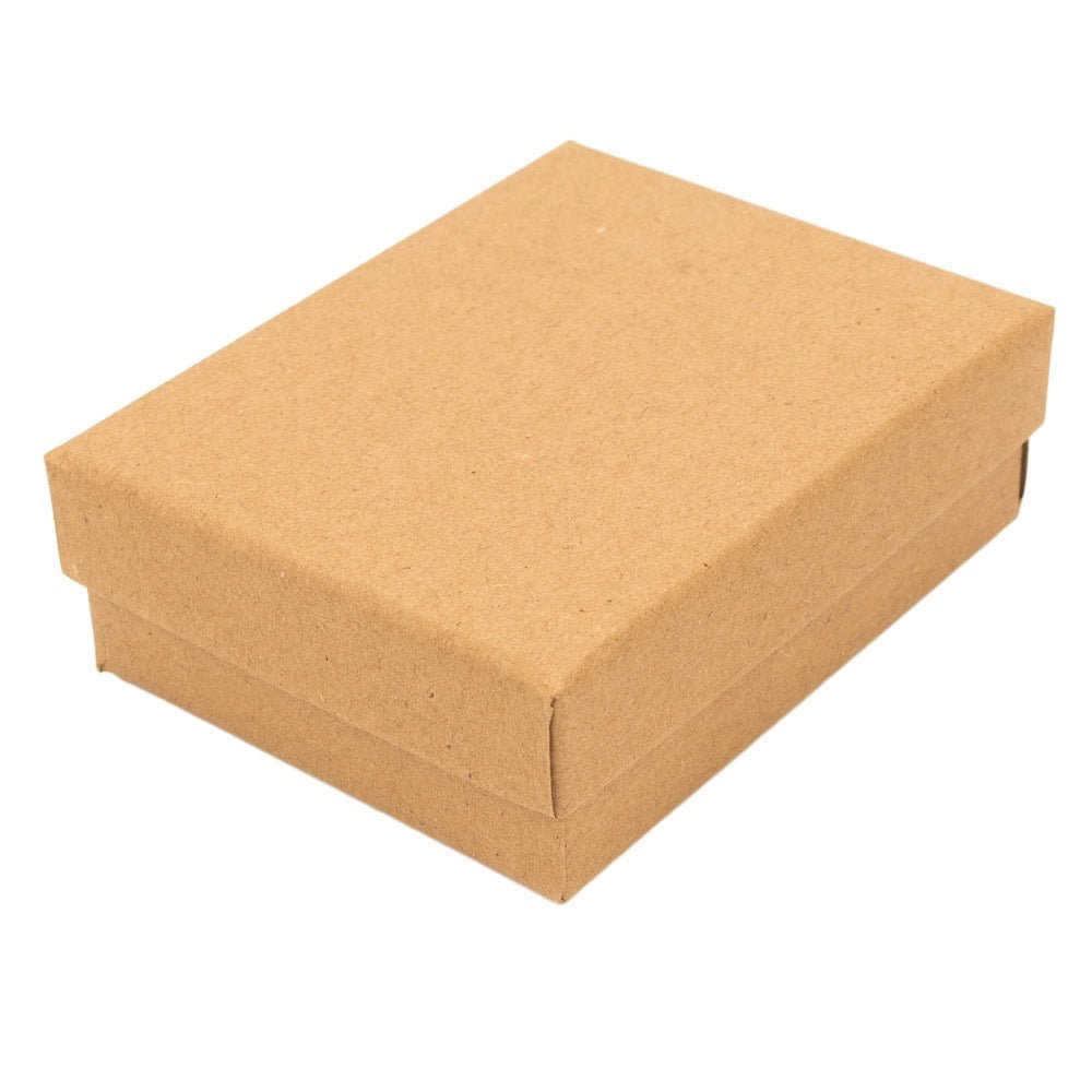 Cutie hârtie kraft pentru bijuterii cu suport negru în interior (set 10 buc)