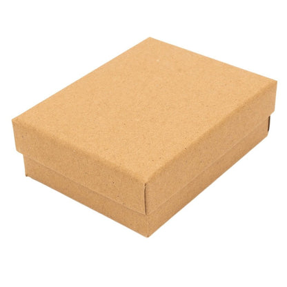 Cutie hârtie kraft pentru bijuterii cu suport negru în interior (set 10 buc)