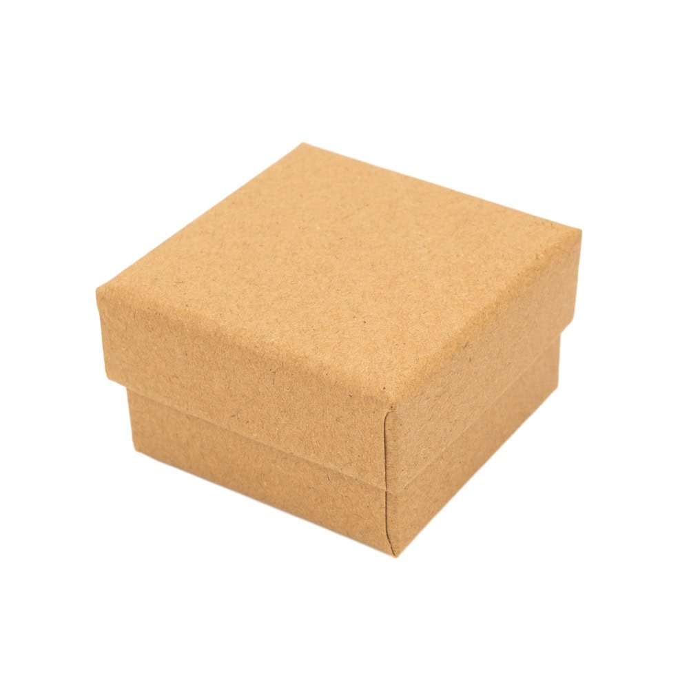 Cutie hârtie kraft pentru bijuterii cu suport negru în interior (set 10 buc)