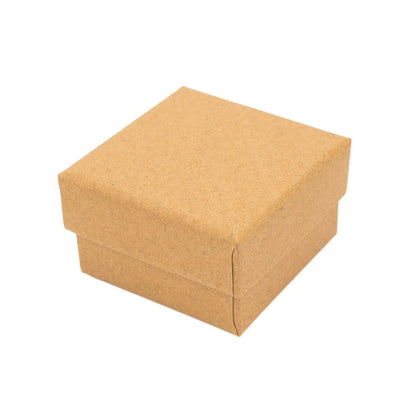 Cutie hârtie kraft pentru bijuterii cu suport negru în interior (set 10 buc)