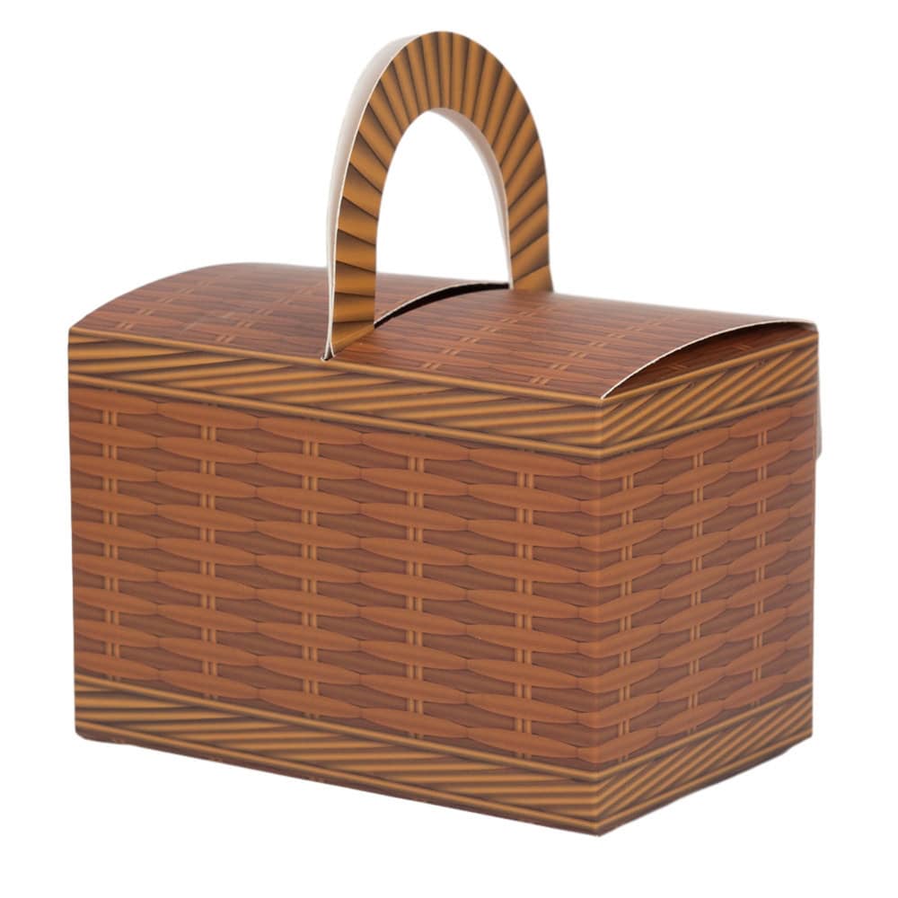 Cutie imitație cufăr cu mâner - maro (set 10 buc)
