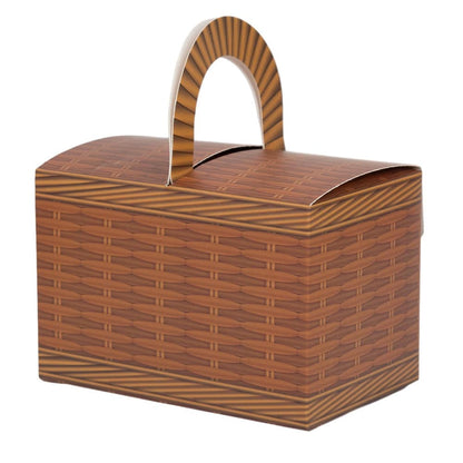 Cutie imitație cufăr cu mâner - maro (set 10 buc)
