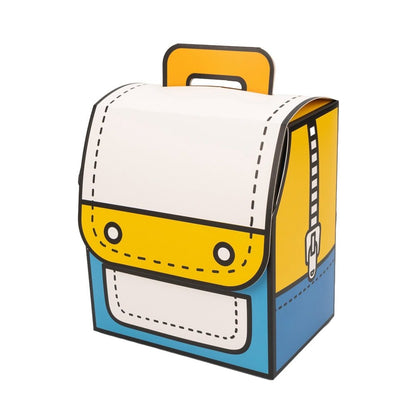 Cutie în formă de ghiozdanel cu mâner - bleu (set 5 buc) - 14x10x16cm