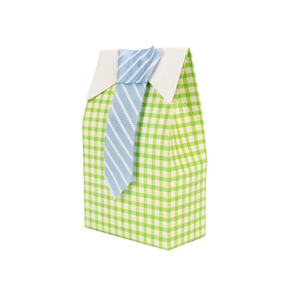 Cutie mică cu cravată - verde (set 50 buc)