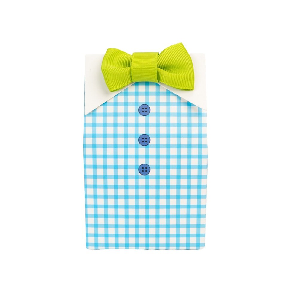 Cutie mică cu papion - albastru (set 50 buc)