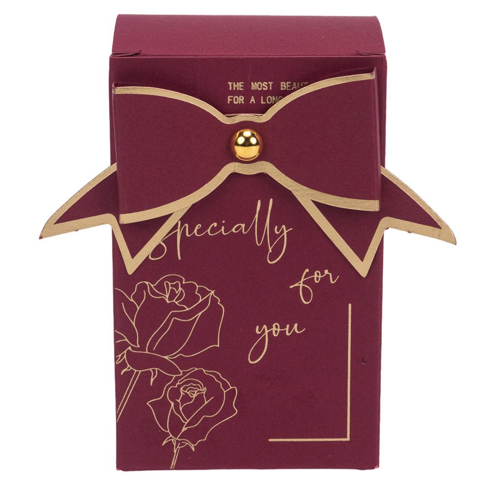 Cutie mică dreptunghiulară Specially for you cu fundă - roșu (set 50 buc)