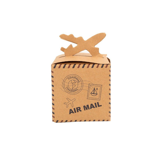 Cutie mică pătrată model avion - maro (set 50 buc)