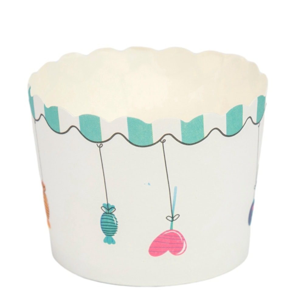 Cutie mică rotundă deschisă cu design - model 1 bomboane (set 50 buc)