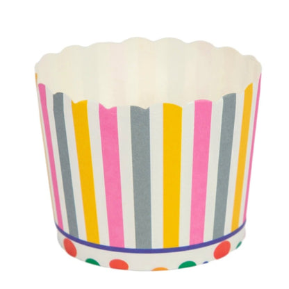Cutie mică rotundă deschisă cu design - model 3 dungi (set 50 buc)