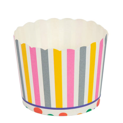 Cutie mică rotundă deschisă cu design - model 3 dungi (set 50 buc)