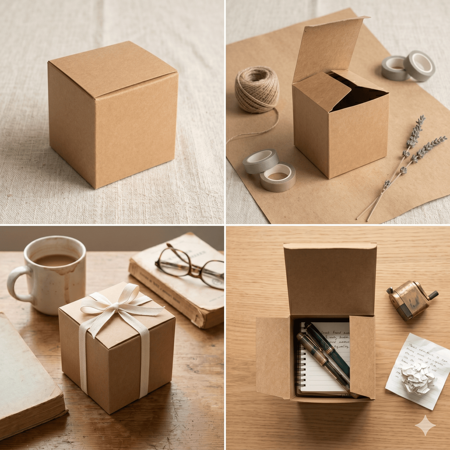 Cutie pătrată din carton kraft
