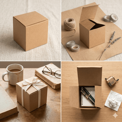 Cutie pătrată din carton kraft