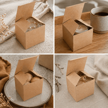 Cutie pătrată din carton kraft
