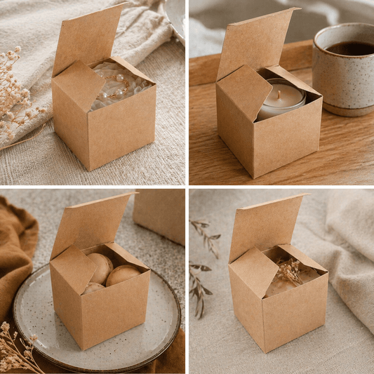 Cutie pătrată din carton kraft