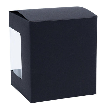 Cutie pătrată din hârtie cu fereastră pe o parte - negru (set 50 buc)