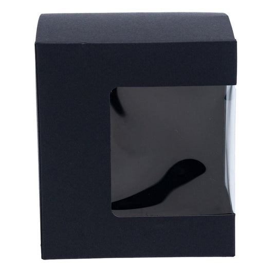 Cutie pătrată din hârtie cu fereastră pe o parte - negru (set 50 buc)