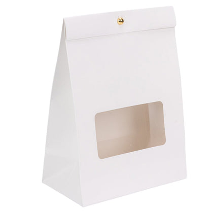 Cutie stand up cu fereastră și capsă - alb (set 25 buc) - 15x8x20cm
