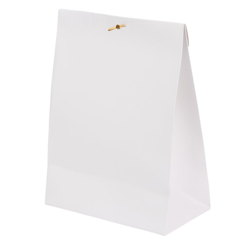 Cutie stand up cu fereastră și capsă - alb (set 25 buc) - 15x8x20cm