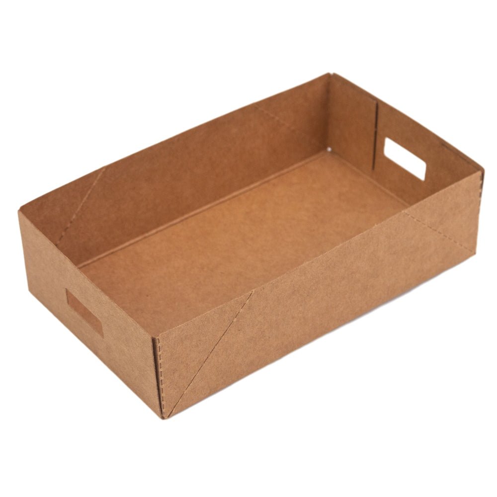 Cutie tavă cu mânere  - kraft (set 50 buc) - 12.5x7.5x3.5cm