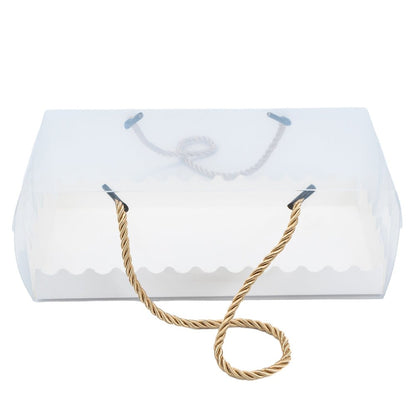 Cutii transparente cu bază albă și mâner (set 25 buc)