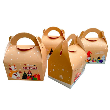 Cutii Crăciun cu mâner mix 4 modele (set 24 buc) 8x6x11cm