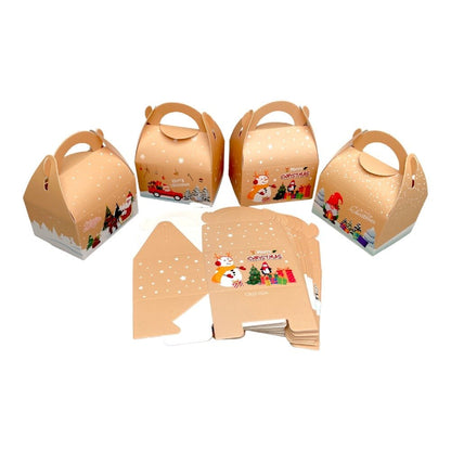 Cutii Crăciun cu mâner mix 4 modele (set 24 buc) 8x6x11cm