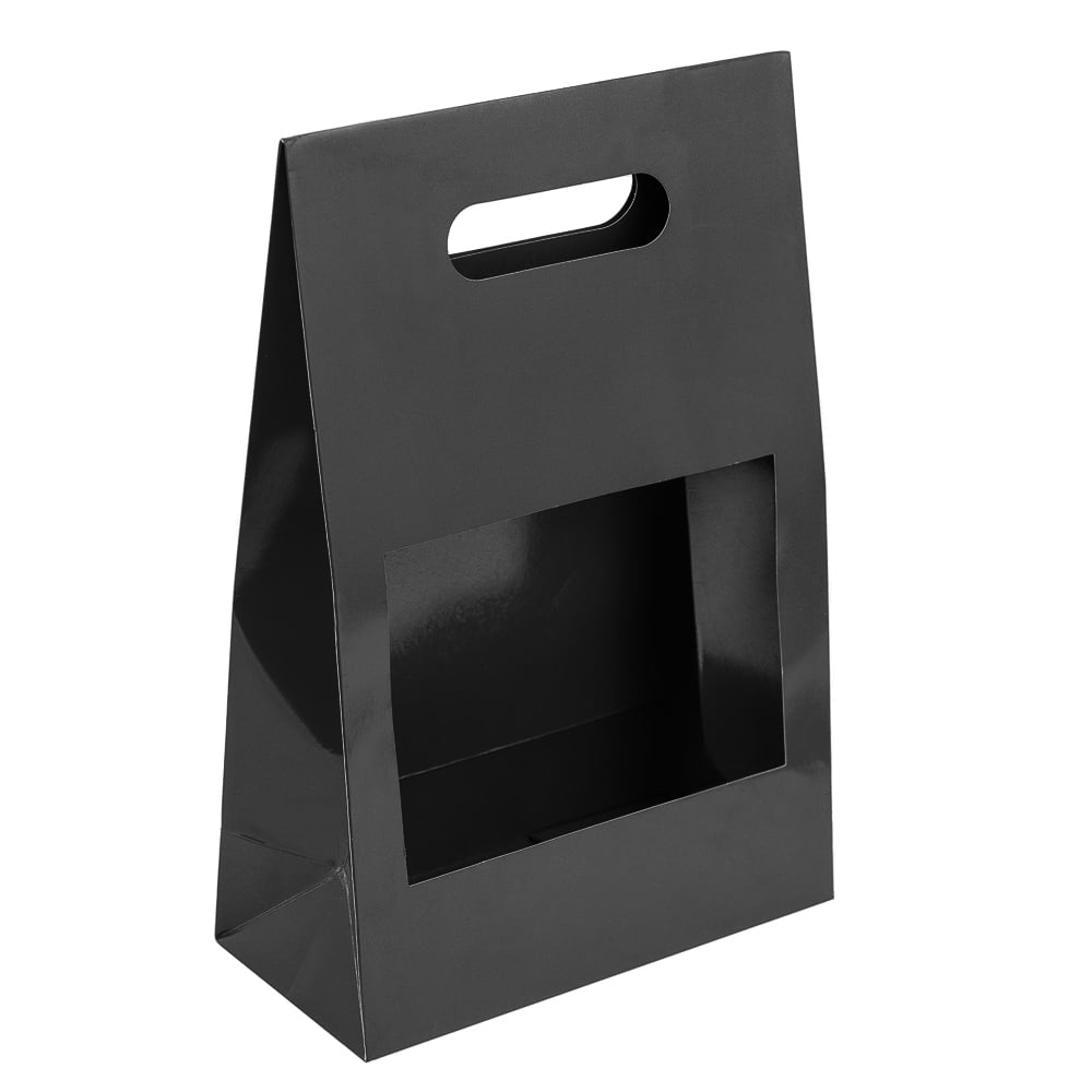 Cutii cu fereastră și mâner - negru (set 5 buc)