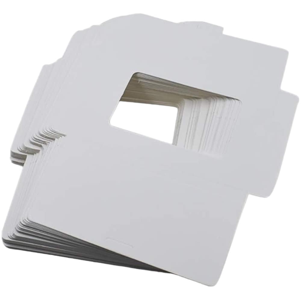 Cutii mici dreptunghiulare cu fereastră - alb (set 100 buc) 15.5x10x0.5cm