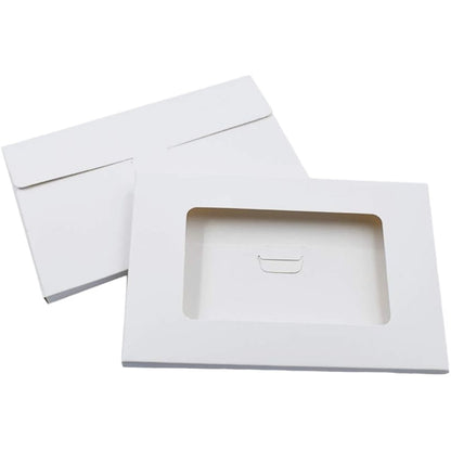 Cutii mici dreptunghiulare cu fereastră - alb (set 100 buc) 15.5x10x0.5cm