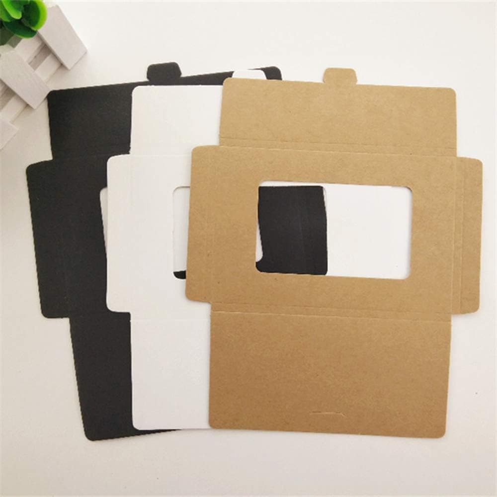 Cutii mici dreptunghiulare cu fereastră - kraft (set 100 buc) 15.5x10x0.5cm