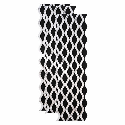 Set 3 Panouri riflaj acustic decorativ, MDF si pasla, Naimeed D6238, 240x30x1.8cm, Alb