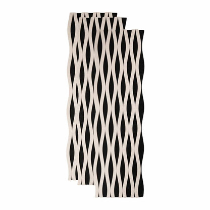 Set 3 Panouri riflaj acustic decorativ, MDF si pasla, Naimeed D6241, 240x30x1.8cm, Stejar