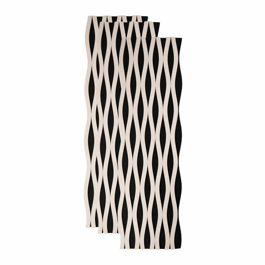 Set 3 Panouri riflaj acustic decorativ, MDF si pasla, Naimeed D6241, 240x30x1.8cm, Stejar
