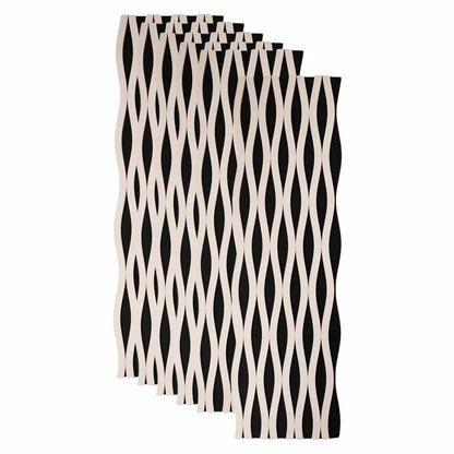 Set 6 Panouri riflaj acustic decorativ, MDF si pasla, Naimeed D6241, 240x30x1.8cm, Stejar