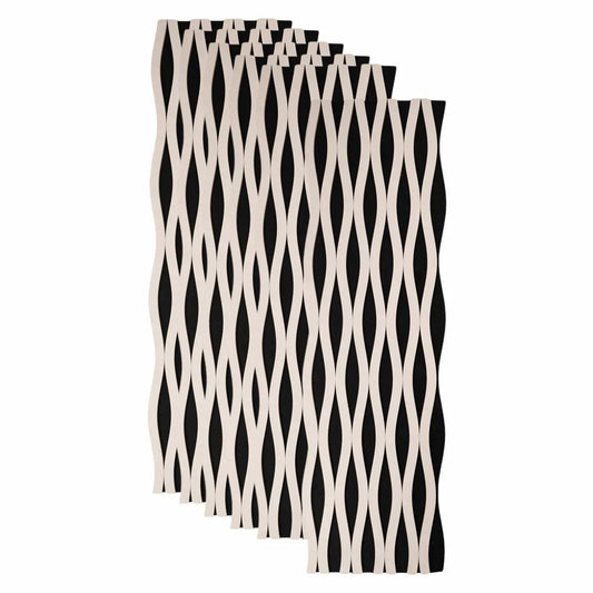 Set 6 Panouri riflaj acustic decorativ, MDF si pasla, Naimeed D6241, 240x30x1.8cm, Stejar