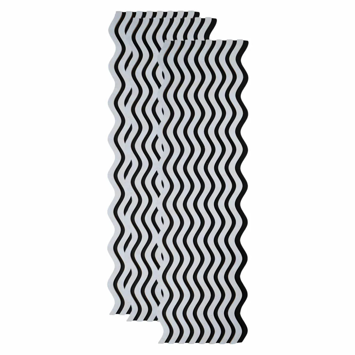 Set 3 Panouri riflaj acustic decorativ, MDF si pasla, Naimeed D6245, 240x30x1.8cm, Gri