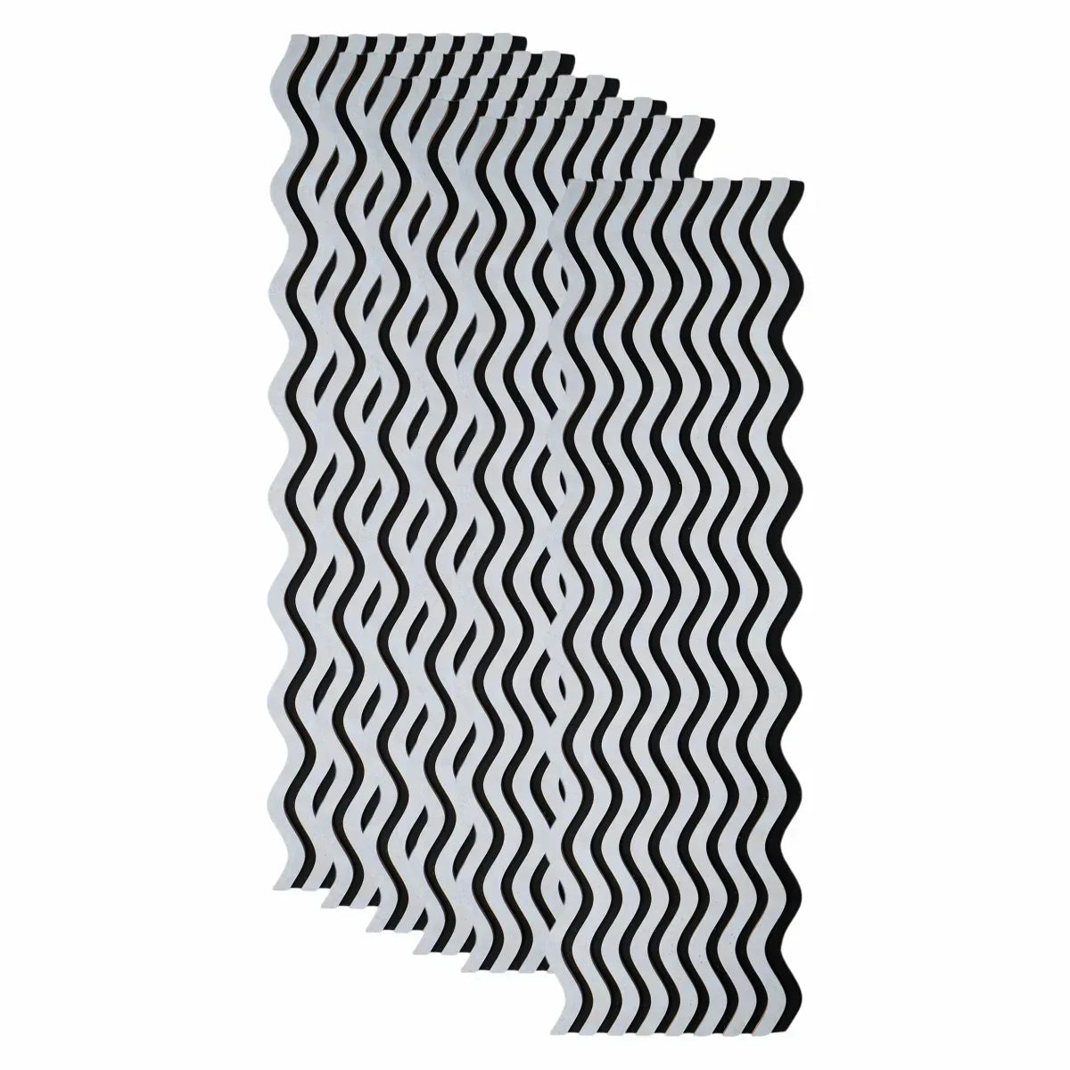 Set 6 Panouri riflaj acustic decorativ, MDF si pasla, Naimeed D6245, 240x30x1.8cm, Gri