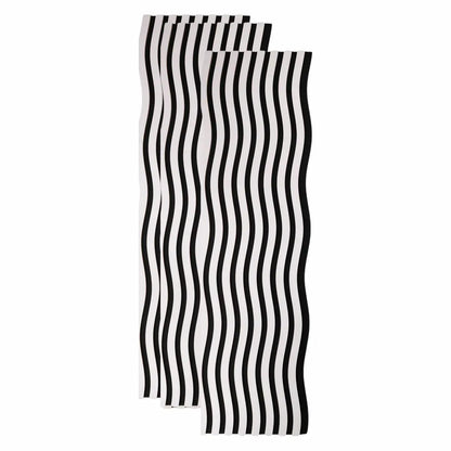 Set 3 Panouri riflaj acustic decorativ, MDF si pasla, Naimeed D6248, 240x30x1.8cm, Alb